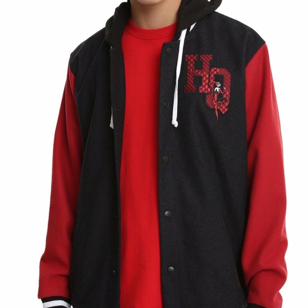 DC Comics Batman Harley Quinn Logo Varsity Jacket